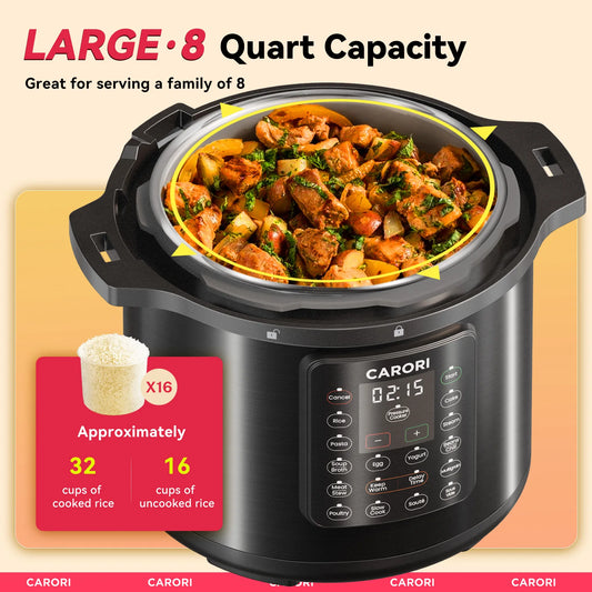 1200W 12 In 1 Electric Pressure Cooker 8Qt Stainless Steel