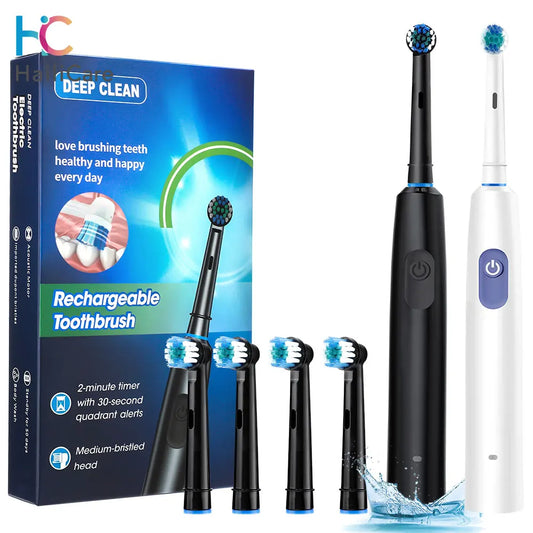 Smart Rotating Electric Toothbrush Rechargeable Rotary Whitening Oral Care