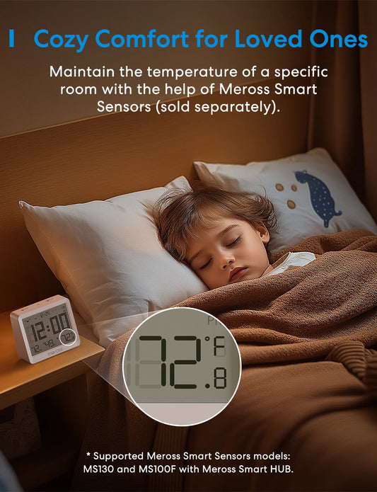 Meross Matter Smart WiFi Thermostat Alexa HomeKit Heating Cooling