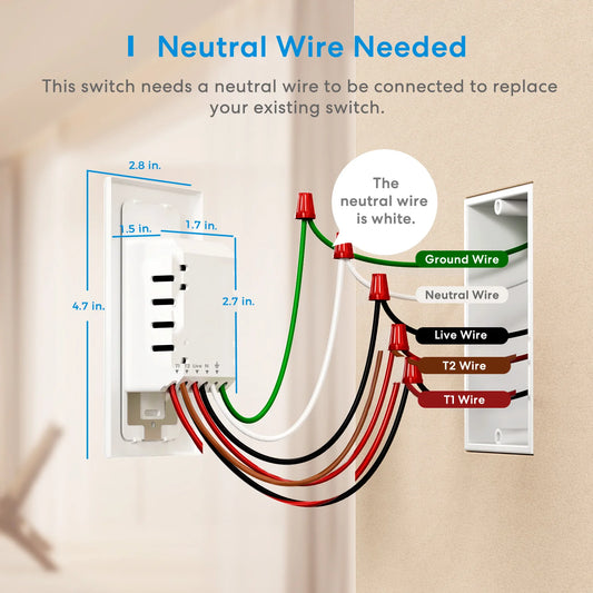 Meross HomeKit 3-Way WiFi Smart Dimmer Switch Kit