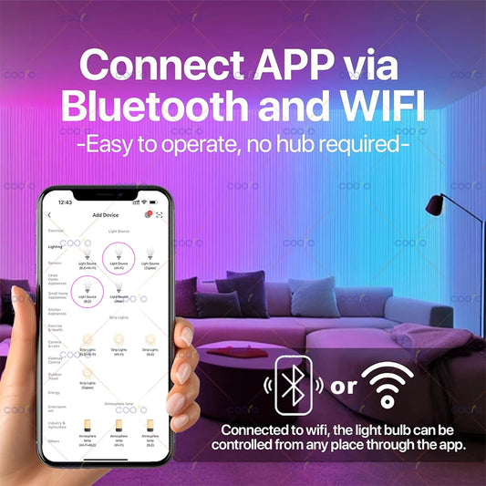 Tuya WiFi E27 LED Bulb RGB CW WW Smart